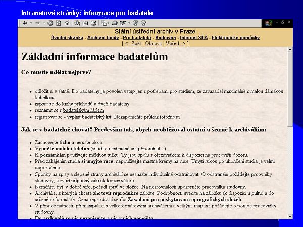 Z�kladn� informace pro badatele.